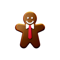 ilustración de icono de pan de jengibre 3d de navidad png