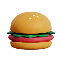 hamburguer 3d ícone ilustração png