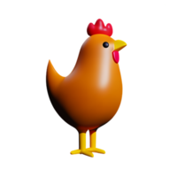 poulet 3d le rendu icône illustration png