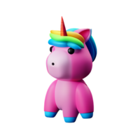 unicornio 3d representación icono ilustración png