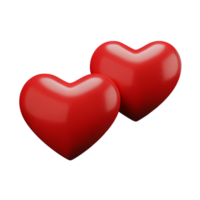 valentines day 3d stereo love red hearts png