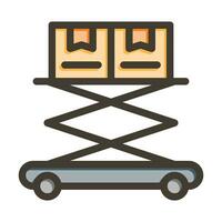 Scissor Lift Vector Thick Line Filled Colors Icon For Personal And Commercial Use.