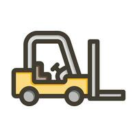 Forklift Vector Thick Line Filled Colors Icon For Personal And Commercial Use.