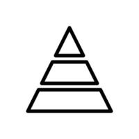Pyramid chart icon in line style design isolated on white background. Editable stroke. vector