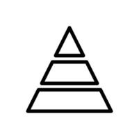 Pyramid chart icon in line style design isolated on white background. Editable stroke. vector