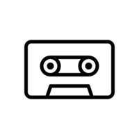 Audio cassette tape icon in line style design isolated on white background. Editable stroke. vector