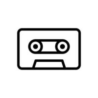 Audio cassette tape icon in line style design isolated on white background. Editable stroke. vector