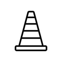 Traffic cone icon in line style design isolated on white background. Editable stroke. vector