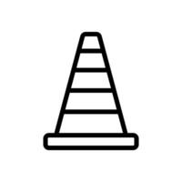 Traffic cone icon in line style design isolated on white background. Editable stroke. vector