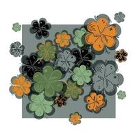 Vector illustration of clovers. Patrick's day. Four leaf clover