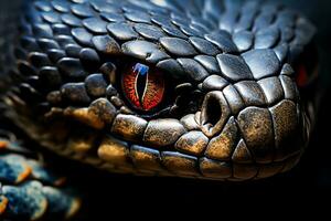 Snake closeup, Generative Ai photo