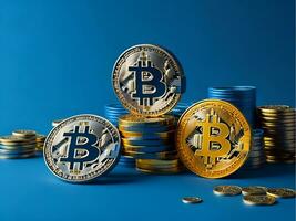 Crypto currency Stacks Exploring the Digital Wealth Frontier, Generative Ai photo