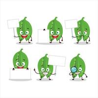 Peas cartoon in character bring information board vector