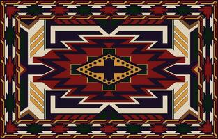 Navajo Rug Aztec tribal carpet for home interior decoration vector