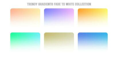 Trendy gradient fade to white background collection vector