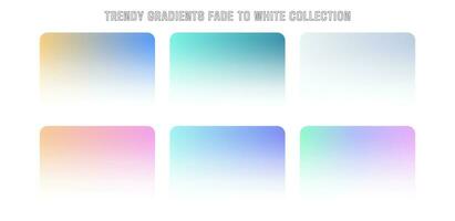 Trendy gradient fade to white background collection vector