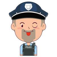 policeman playful face cartoon cute vector