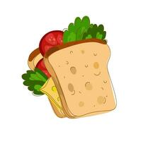 Happy sandwich day. Vector hand drawn doodle cartoon illustration