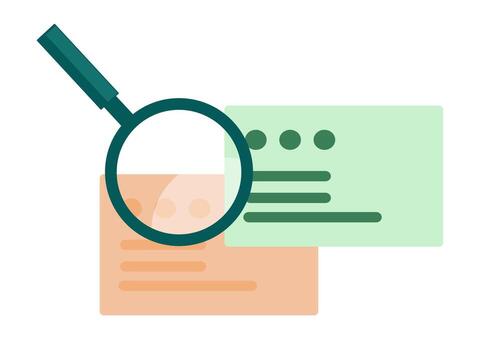 lVector file document icon and magnifier. File search flat color icon. Document verification symbol on white isolated background vector