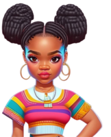 Caribbean Girls with Braids AI Generated png