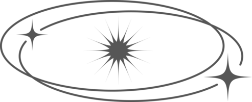 estético marco forma. contorno mínimo gráfico elementos con estrellas. resumen boho arco con destellos de moda geométrico modelo para póster y historia. png