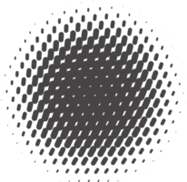 Circle dots with halftone pattern. Round gradient background. Element with gradation points texture. Abstract geometric shape. png