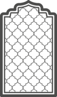 ramadan fönster med mönster. arabicum ram av moské dörr. islamic design mall. orientalisk dekoration med prydnad. png