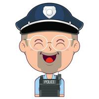 policeman happy face cartoon cute vector