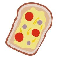 Sliced bread icon topping with fruit vector