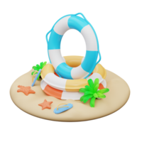 3D illustration of life buoy png