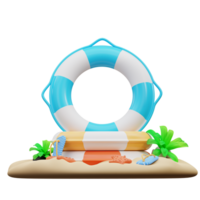 3D illustration of life buoy png