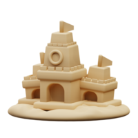 3d illustrazione di sabbia castello png