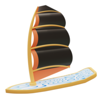 3d illustration of a snowboard png