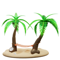 3d ilustração do coco árvore e maca png