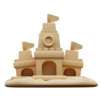 3d illustration of sand castle png