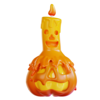 3d ilustración de Halloween calabaza vela png