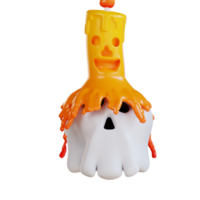 3d ilustración de velas y calaveras png