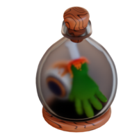 3d Illustration von Zombie Hand und Auge im ein Flasche png