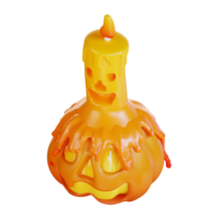 3d illustration de halloweens citrouille bougie png