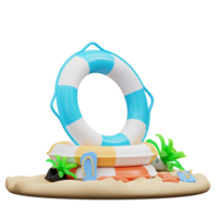 3D illustration of life buoy png