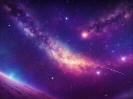 Ethereal Cosmic Spectacle Celestial Streaks  the Starry Universe, Generative Ai photo