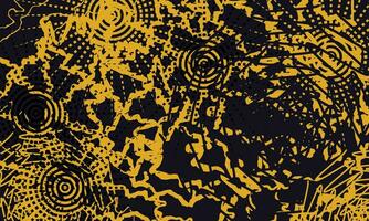 Abstract dirty yellow and black grunge texture background with halftone style, vector grunge background black and yellow color