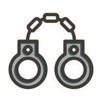 Handcuffs Vector Thick Line Filled Colors Icon For Personal And Commercial Use.