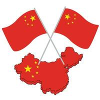 vector ilustración de gente república de China nacional día, bandera, saludo tarjeta y bandera diseño