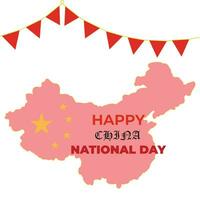 Vector illustration of People's republic of China national day, flag, greeting card and banner design