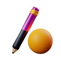 pencil 3d rendering icon illustration png