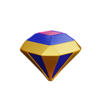 diamond 3d rendering icon illustration png