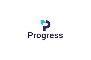 Letter P target arrow technological progress logo vector