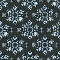 Snowflakes. Watercolor seamless pattern. Decorative winter background with hand drawn snowflakes, snow, stars. For fabric, wrapping paper, scrapbooking, postcards, invitations, cards vector