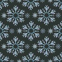 Snowflakes. Watercolor seamless pattern. Decorative winter background with hand drawn snowflakes, snow, stars. For fabric, wrapping paper, scrapbooking, postcards, invitations, cards vector